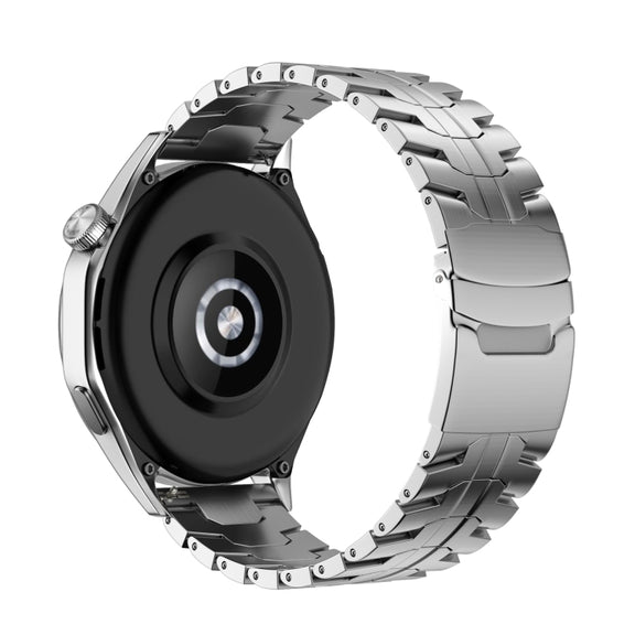 For Huawei Watch GT 3 46mm 22mm Double Lock Buckle Turtle Steel Watch Band(Silver)