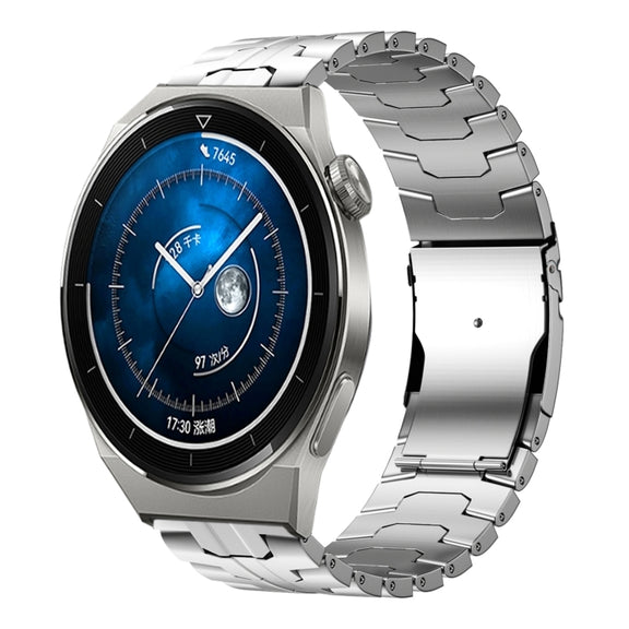 For Huawei Watch GT 3 46mm 22mm Double Lock Buckle Turtle Steel Watch Band(Silver)