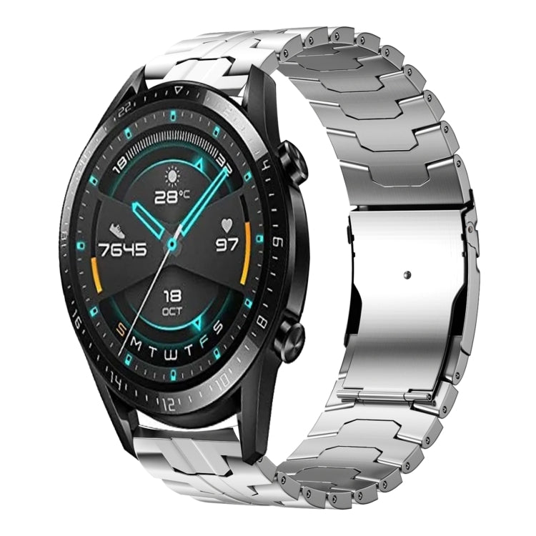 For Huawei Watch GT 2 46mm / GT 2 Pro 22mm Double Lock Buckle Turtle Titanium Steel Watch Band(Silver) - free shipping - PMC TechLife - Order now!