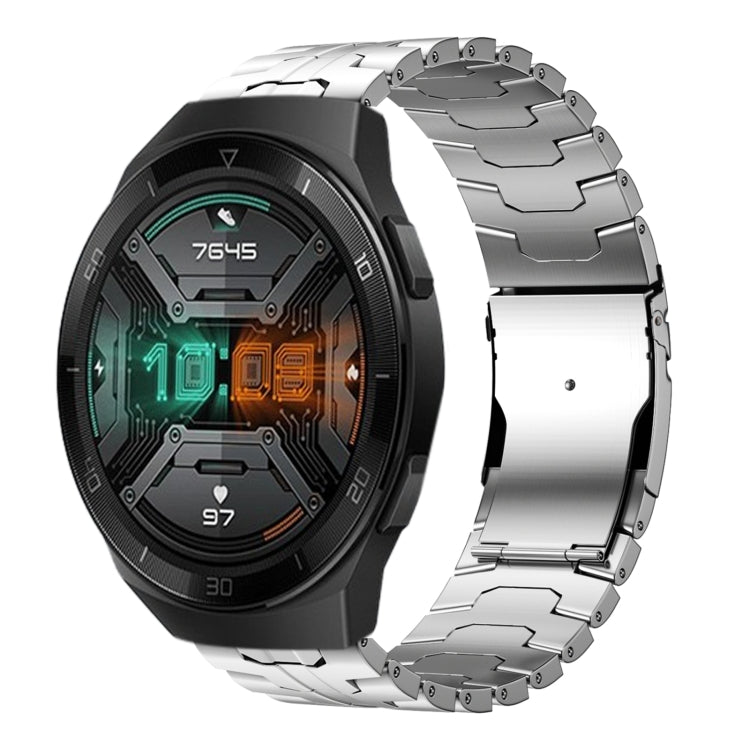 For Huawei Watch GT / GT 2e 22mm Double Lock Buckle Turtle Steel Watch Band(Silver) - free shipping - PMC TechLife - Order now!