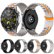 For Huawei Watch GT 3 46mm 22mm Double Lock Buckle Turtle Steel Watch Band(Silver)