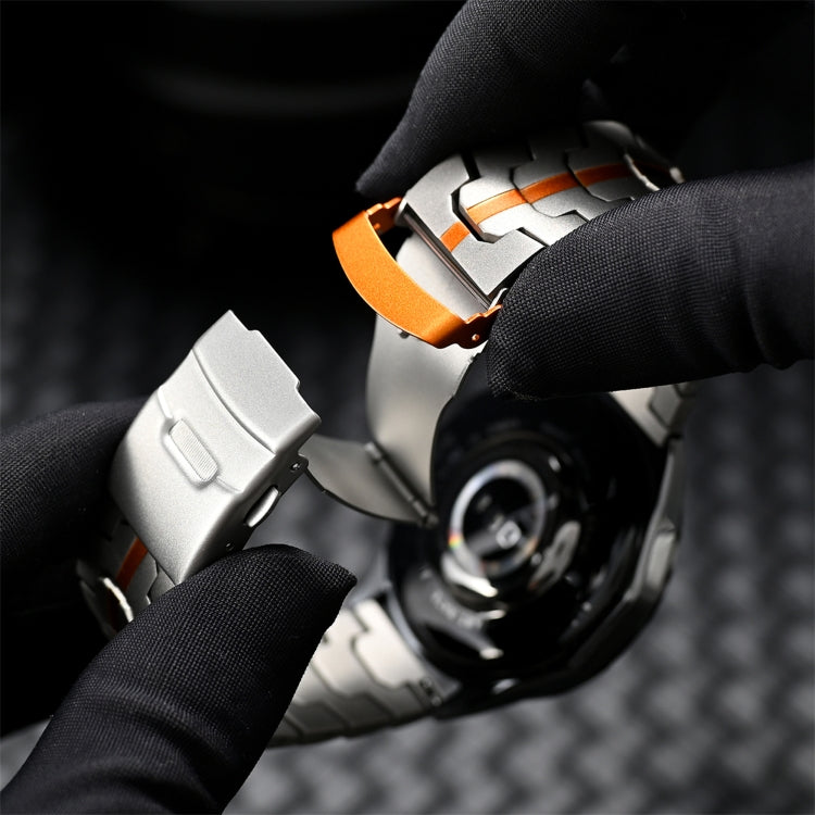 For Huawei Watch GT 2 46mm / GT 2 Pro 22mm Double Lock Buckle Turtle Titanium Steel Watch Band(Silver) - free shipping - PMC TechLife - Order now!