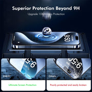 For iPhone 16 Pro Max 2pcs ENKAY 300C Super Large Arc Full Coverage High Aluminum-silicon Tempered Glass Film Black