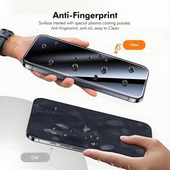For iPhone 16 Pro Max 2pcs ENKAY 300C Super Large Arc Full Coverage High Aluminum-silicon Tempered Glass Film Black