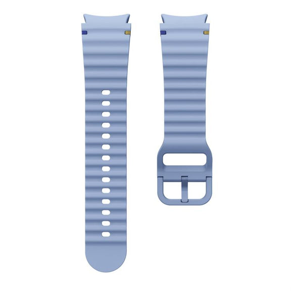 For Samsung Galaxy Watch 7 40 / 44mm Wave Pattern Stitched Silicone Watch Band(Light Blue)