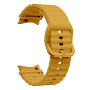 For Samsung Galaxy Watch 7 40 / 44mm Wave Pattern Stitched Silicone Watch Band(Yellow)