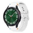 For Samsung Galaxy Watch 6 Classic Wave Pattern Stitched Silicone Watch Band(White) - free shipping - PMC TechLife - Order now!