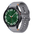 For Samsung Galaxy Watch 6 Classic Wave Pattern Stitched Silicone Watch Band(Dark Gray) - free shipping - PMC TechLife - Order now!