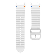For Samsung Galaxy Watch 6 40 / 44mm Wave Pattern Stitched Silicone Watch Band(White)