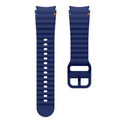 For Samsung Galaxy Watch 6 40 / 44mm Wave Pattern Stitched Silicone Watch Band(Dark Blue)