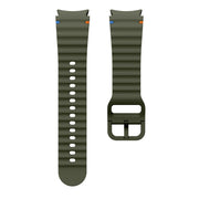 For Samsung Galaxy Watch 5 40 / 44mm Wave Pattern Stitched Silicone Watch Band(Army Green)