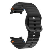 For Samsung Galaxy Watch 5 Pro Wave Pattern Stitched Silicone Watch Band(Black)