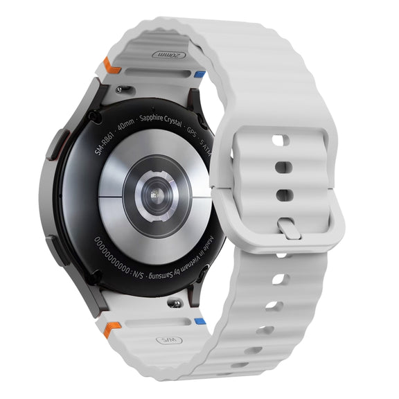 For Samsung Galaxy Watch 5 Pro Wave Pattern Stitched Silicone Watch Band(Light Gray)