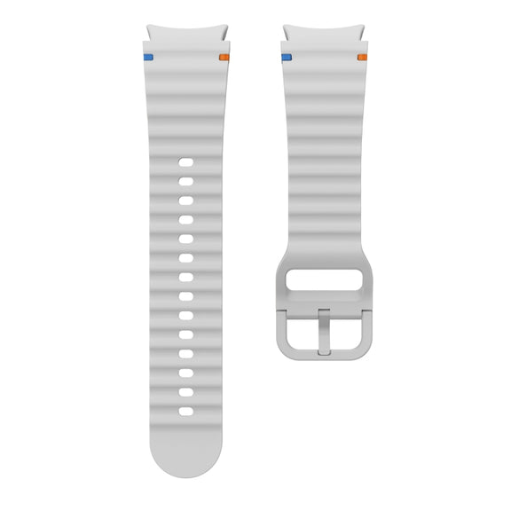 For Samsung Galaxy Watch 5 Pro Wave Pattern Stitched Silicone Watch Band(Light Gray)