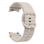 For Samsung Galaxy Watch 5 Pro Wave Pattern Stitched Silicone Watch Band(Starlight)