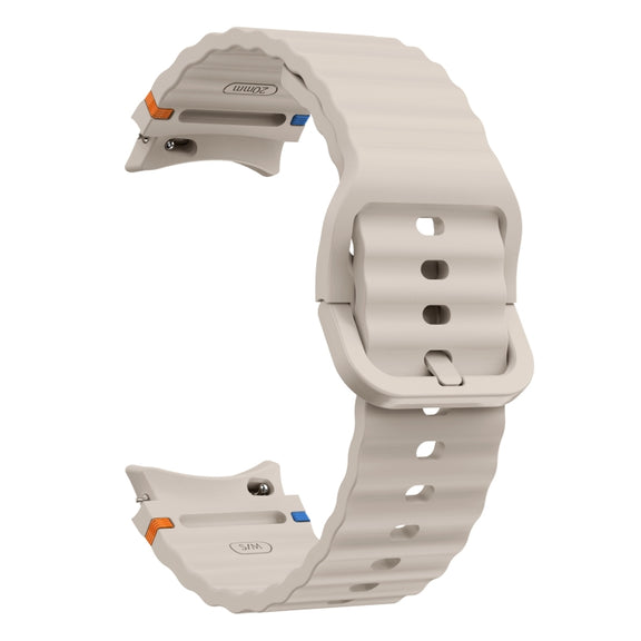 For Samsung Galaxy Watch 5 Pro Wave Pattern Stitched Silicone Watch Band(Starlight)