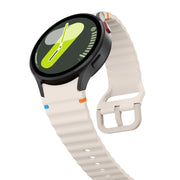 For Samsung Galaxy Watch 5 Pro Wave Pattern Stitched Silicone Watch Band(Starlight)