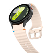 For Samsung Galaxy Watch 5 Pro Wave Pattern Stitched Silicone Watch Band(Pink)