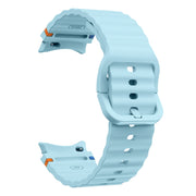 For Samsung Galaxy Watch 4 40 / 44mm Wave Pattern Stitched Silicone Watch Band(Light Blue)