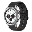 For Samsung Galaxy Watch 4 Classic 42 / 46mm Wave Pattern Stitched Silicone Watch Band(Black) - free shipping - PMC TechLife - Order now!