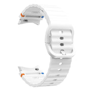 For Samsung Galaxy Watch3 41mm Wave Pattern Stitched Silicone Watch Band(White)