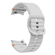 For Samsung Galaxy Watch3 41mm Wave Pattern Stitched Silicone Watch Band(Light Gray)
