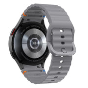 For Samsung Galaxy Watch3 41mm Wave Pattern Stitched Silicone Watch Band(Dark Gray)