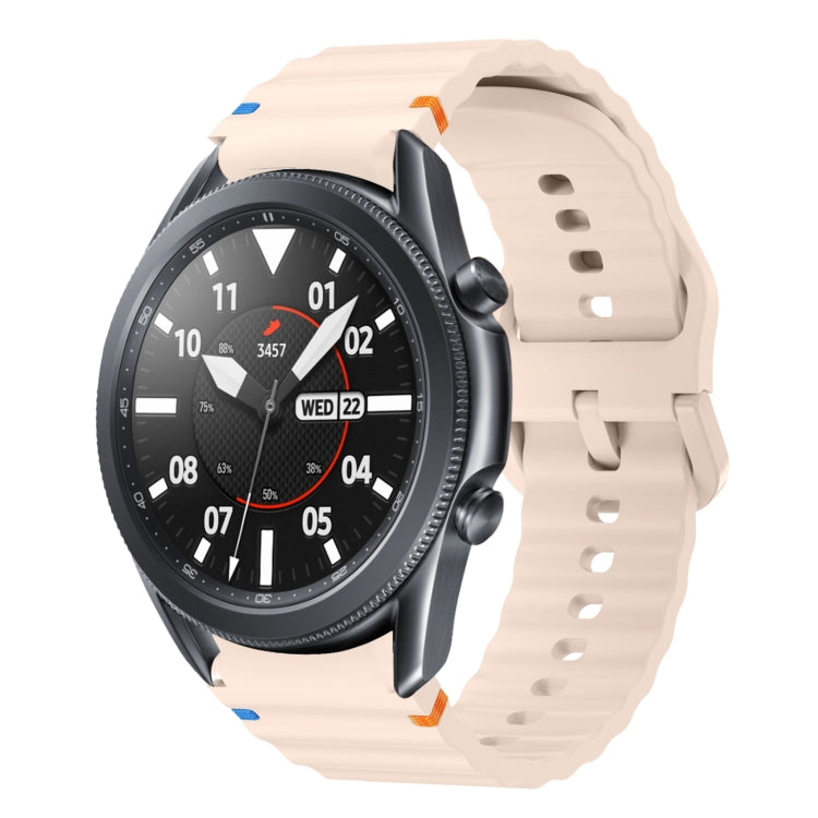 For Samsung Galaxy Watch3 41mm Wave Pattern Stitched Silicone Watch Band(Pink) - free shipping - PMC TechLife - Order now!