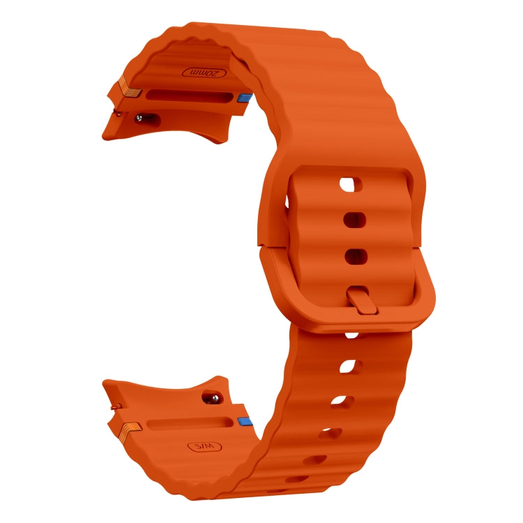 For Samsung Galaxy Watch3 41mm Wave Pattern Stitched Silicone Watch Band(Orange) - free shipping - PMC TechLife - Order now!