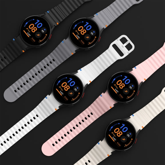 For Samsung Galaxy Watch 4 Classic 42 / 46mm Wave Pattern Stitched Silicone Watch Band(Orange)