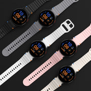 For Samsung Galaxy Watch 4 Classic 42 / 46mm Wave Pattern Stitched Silicone Watch Band(Yellow)