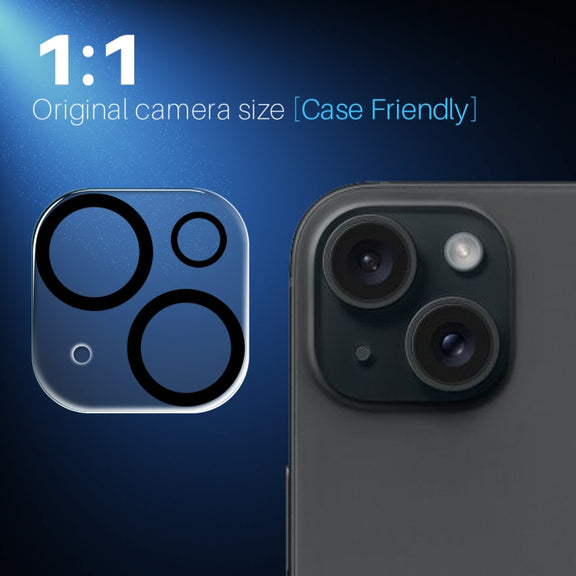 For iPhone 15 / 15 Plus NORTHJO Camera Lens Protector 3D Night Shot Tempered Glass Film(Black)