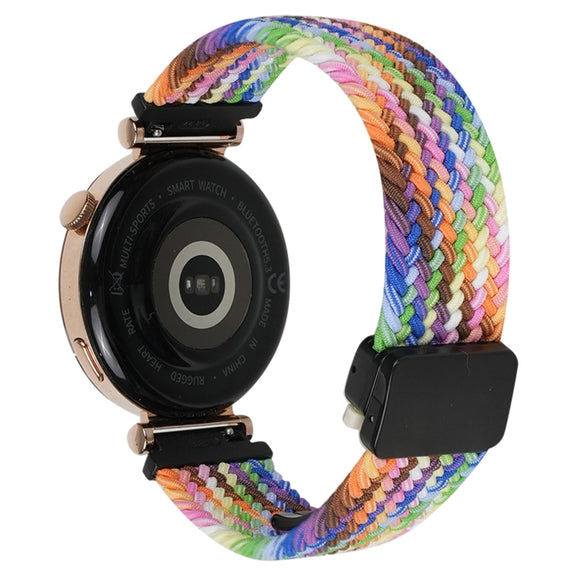 For Ticwatch Pro 3 Ultra 22mm Magnetic Buckle Braided Watch Band(Colorful)