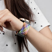For Ticwatch Pro 3 Ultra 22mm Magnetic Buckle Braided Watch Band(Colorful)