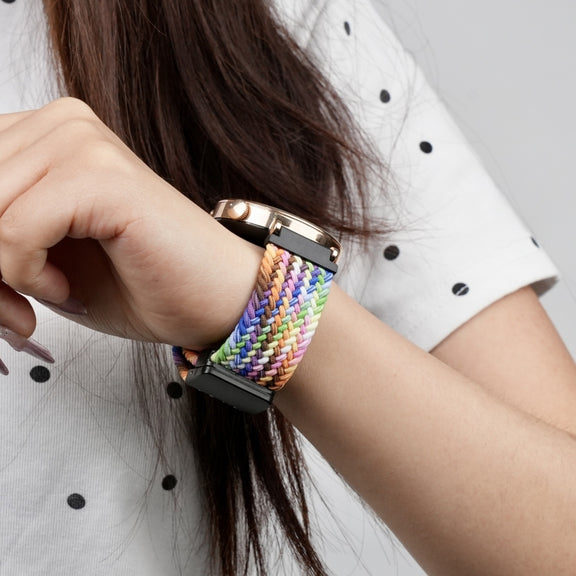 For Ticwatch Pro 3 Ultra 22mm Magnetic Buckle Braided Watch Band(Colorful)