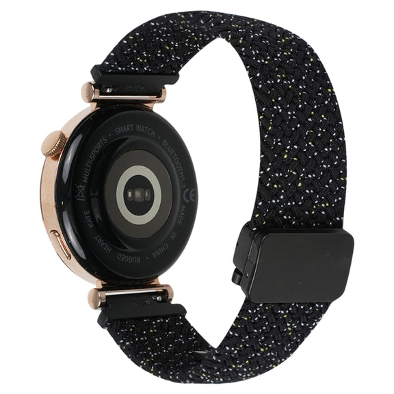 For Ticwatch Pro 3 Ultra 22mm Magnetic Buckle Braided Watch Band(Stars Black)