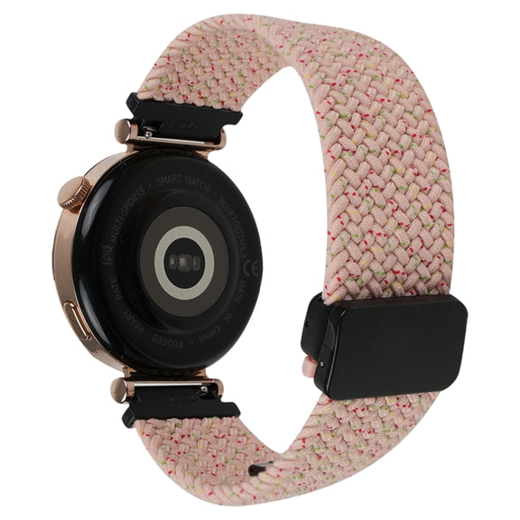 For Ticwatch Pro 3 Ultra 22mm Magnetic Buckle Braided Watch Band(Pink Color)