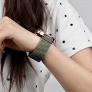 For Ticwatch Pro 3 Ultra 22mm Magnetic Buckle Braided Watch Band(Olive Green)