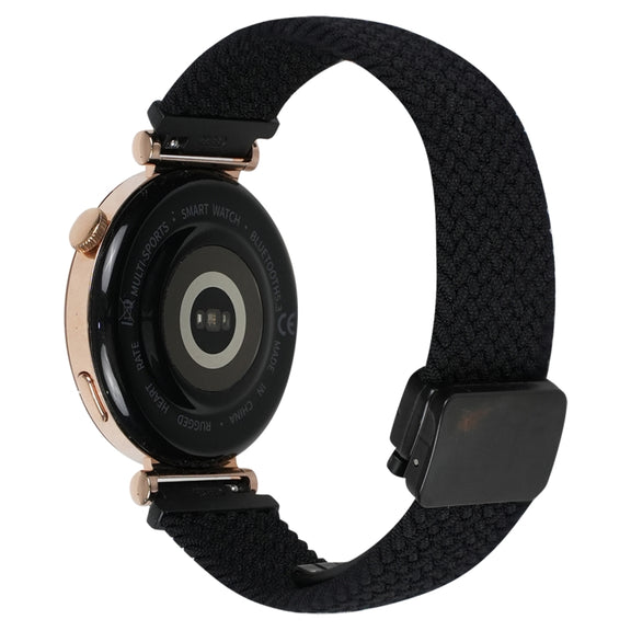 For Ticwatch Pro 3 Ultra 22mm Magnetic Buckle Braided Watch Band(Black)