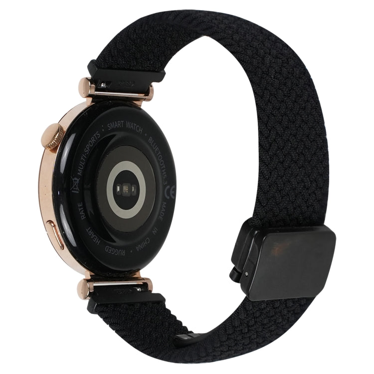 For Ticwatch Pro 3 Ultra 22mm Magnetic Buckle Braided Watch Band(Black)
