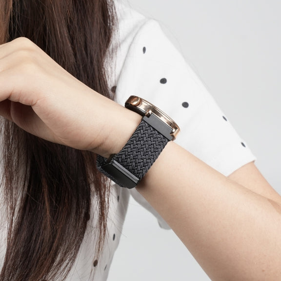 For Ticwatch Pro 3 Ultra 22mm Magnetic Buckle Braided Watch Band(Gray White)