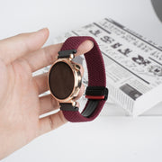 For Ticwatch Pro 3 Ultra 22mm Magnetic Buckle Braided Watch Band(Wine Red)