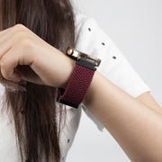 For Ticwatch Pro 3 Ultra 22mm Magnetic Buckle Braided Watch Band(Wine Red)