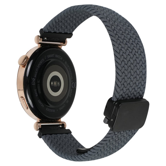 For Ticwatch Pro 3 Ultra 22mm Magnetic Buckle Braided Watch Band(Dark Gray)