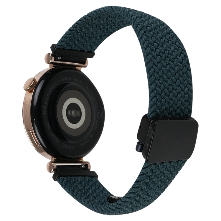For Ticwatch Pro 3 Ultra 22mm Magnetic Buckle Braided Watch Band(Dark Green)