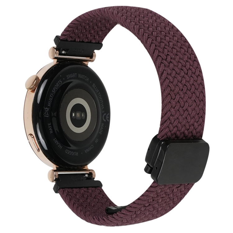 For Ticwatch Pro 3 Ultra 22mm Magnetic Buckle Braided Watch Band(Dark Brown)