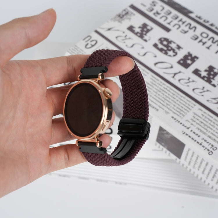 For Ticwatch Pro 3 Ultra 22mm Magnetic Buckle Braided Watch Band(Dark Brown)