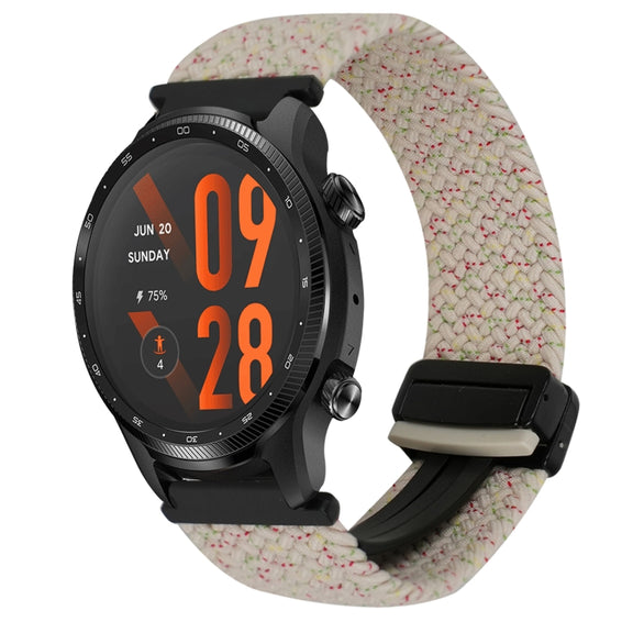 For Ticwatch Pro 3 Ultra 22mm Magnetic Buckle Braided Watch Band(Starlight Colorful)