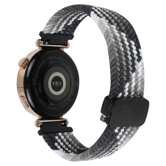 For Ticwatch Pro 3 Ultra 22mm Magnetic Buckle Braided Watch Band(Dazzling Black)