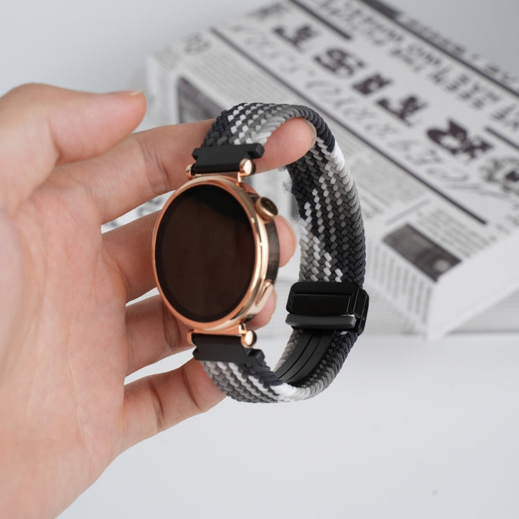 For Ticwatch Pro 3 Ultra 22mm Magnetic Buckle Braided Watch Band(Dazzling Black)